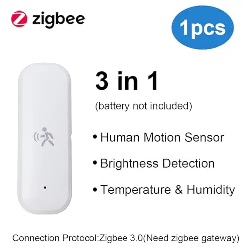 Haozee Smart-Bewegungsmelder,Zigbee PIR Bewegungssensor 10G Radar,Erfordert Zigbee HUB,Unterstützung Home Assistent über Zigbee2mqtt,Batteriebetrieben