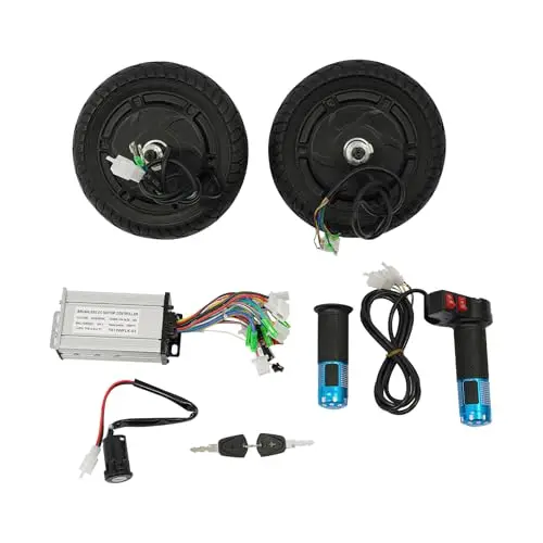 E Scooter Motor 16A 350W * 2 Motor mit Motoren mit Reifen, Controller, Drei-Geschwindigkeits Reverse Gas Lenker Steuerung, 740rpm Hochleistungsmotor für 8-Zoll-DIY-Elektroroller (36, Volt)