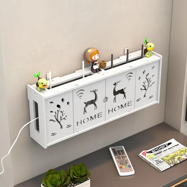WLAN-Router Aufbewahrungsbox,Router Schachtel,Router Aufbewahrungsbox,WiFi-Rack Wanddekoration,Router Box,KüHlung Und BelüFtung,Leicht Zu Reinigen,FüR DräHte,Router,Tv Set Top Boxen