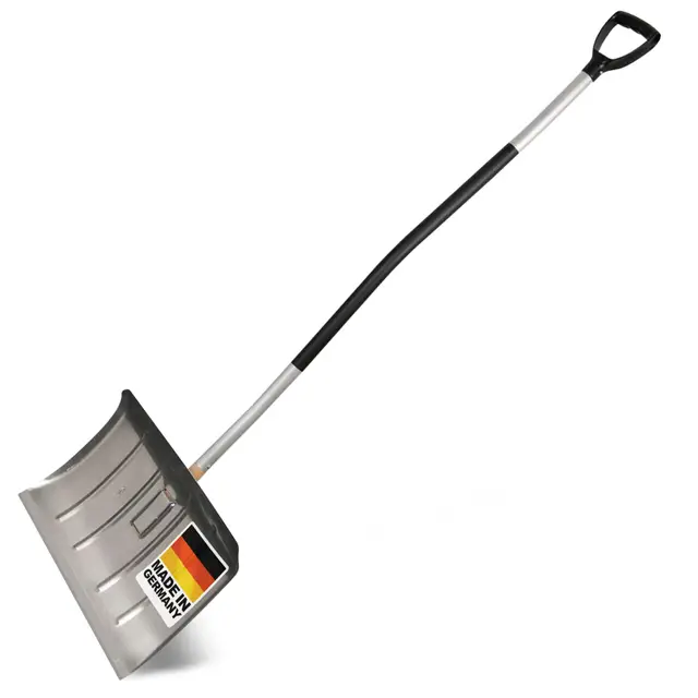 SHW-FIRE | Alu-Schneeschieber 50 cm Mit Ergonomischem Griff, Stiel und Profilkante, Ideal für Große Schneemengen auf Gehwegen & Einfahrten | Made in Germany