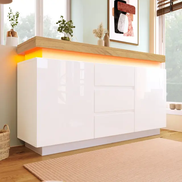 kayan kommode led hochglanz sideboard