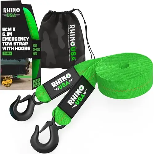 Rhino USA SNAP Abschleppseil mit Stahlhaken 5 cm × 6,1 m