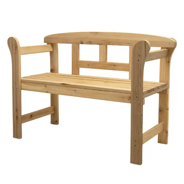 Spetebo 2-Sitzer Holz Gartenbank mit Armlehnen Belastbarkeit 180 kg - 118 x 78 cm - Holz Sitzbank für 2 Personen - Massivholz Friesenbank Parkbank Holzbank Möbel für Balkon Terrasse Garten