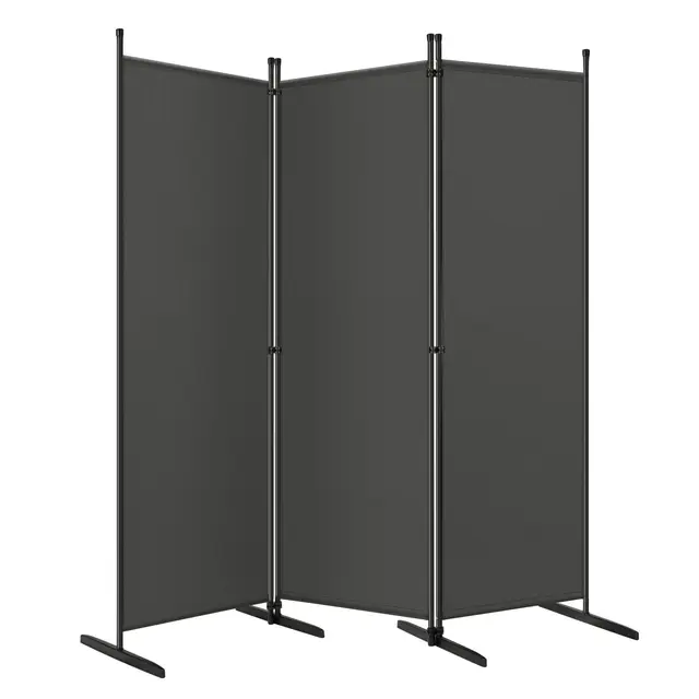WOLTU Paravent Raumteiler 3-teilig Dunkelgrau 167x177 cm