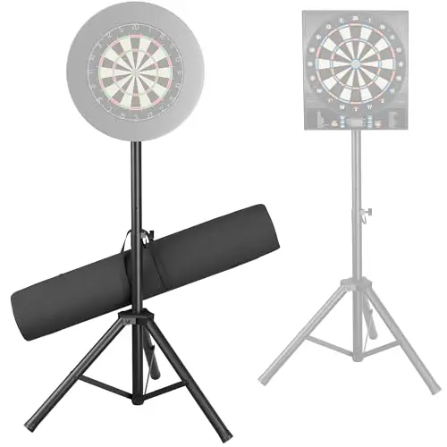 Heavy Duty Dartständer für Dartscheibe mit Tragetasche – Faltbar Dartscheibe Ständer Höhenverstellbar – Tragbar Ständer für Klassische & Elektronische Dartboards – Extra Stabil