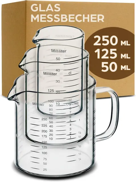 praknu glas messbecher set 3er set 50ml
