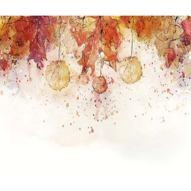 murando Fototapete selbstklebend Blätter 343x256cm Foto Tapete Tapetenfolie Möbelfolie Wandverkleidung Wandtapete Motivtapeten Bildtapete Wohnzimmer 3d Effekt Modern 3D Effekt Natur Baum wie gemalt