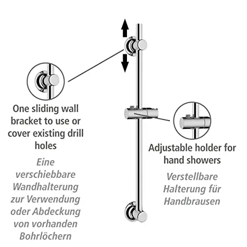 wenko duschstange 70 cm edelstahl