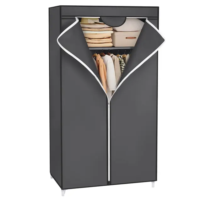 songmics ryg83gy stoffschrank grau 160