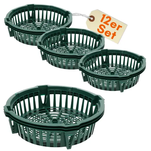 GarPet 12er Set Pflanzkörbe für Blumenzwiebeln Pflanzkorb Blumenzwiebeln Pflanzkörbe für Tulpen Zwiebelpflanzschale Herbstpflanzung Blumenzwiebelschale 30 cm