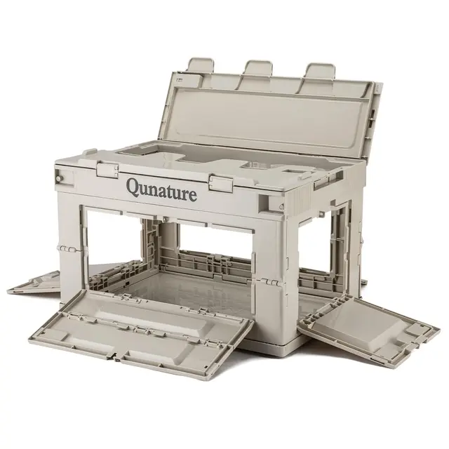 Campingbox Aufbewahrungsbox mit Deckel 60L, Faltbare Aufbewahrungsbehälter Campingschrank Kofferraum Organize Outdoor Camping Zubehör für Camping, Reisen, Familie