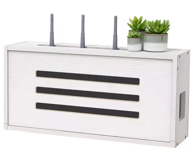HFGHGDF Router Aufbewahrungsbox Wandregal Weiß