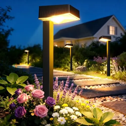 RECHOO 6 Stück Solarlampen für Außen Garten, Extrem Helle Warmweiß Solarleuchten Garten mit 1200mAh Akku & 2 Lichtmodi, IP65 Wasserdicht Solarleuchten für Außen, Gartendeko, Weg Rasen, Hof, Geschenke