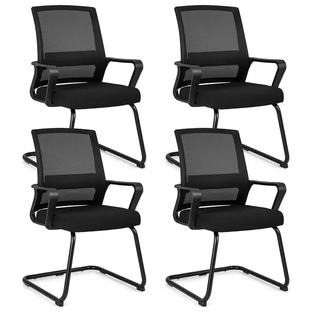 COSTWAY Freischwinger Stühle 4 pcs