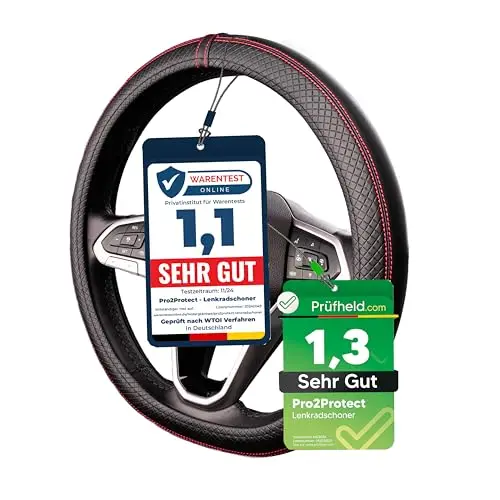 pro2protect lenkradbezug leder red line