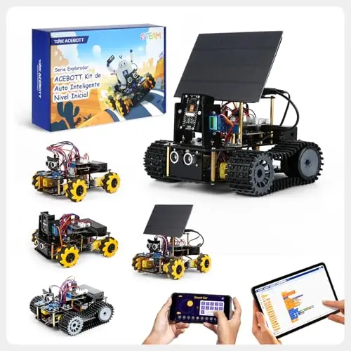 5-in-1-ESP32-Smart-Kamera-Solarroboter-Panzerwagen-Kit, STEM-Spielzeug-Robotik-Kit für Kinder im Alter von 8–12 12-16+ Jahren, APP und Fernbedienung mit 3-MP-Kamera, Arduino-Codierungskit als Geschenk