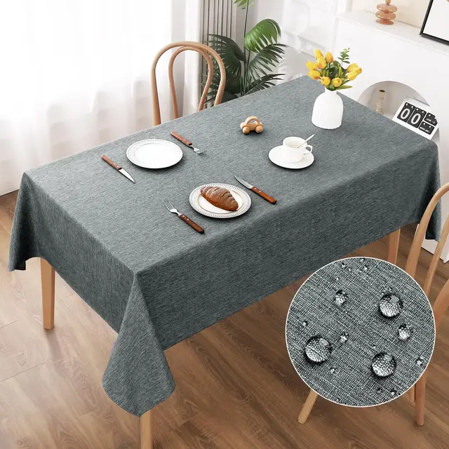 aoohome tischdecke abwaschbar grau