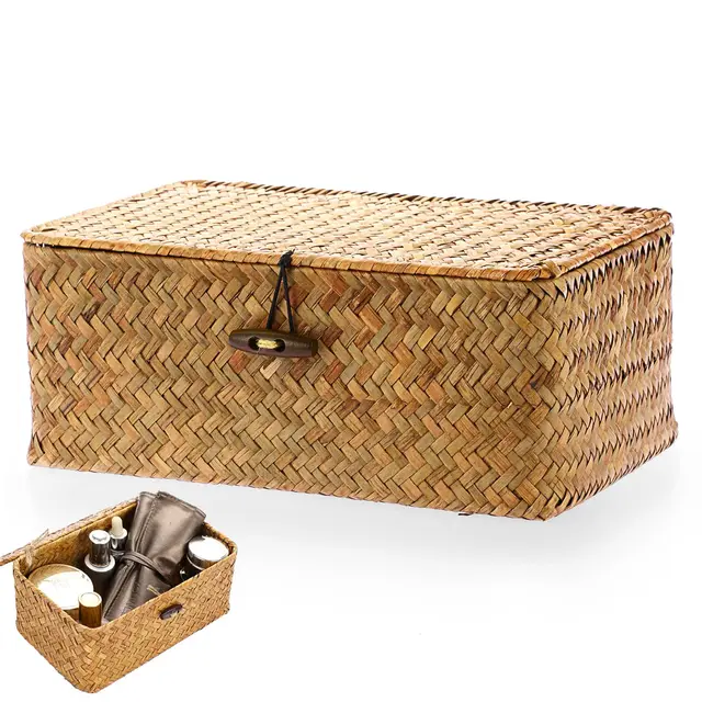 yudobliss rattan aufbewahrungskorb mit