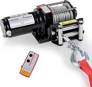 ROTFUCHS Elektrische Seilwinde 12V 1360 kg mit Funkfernbedienung