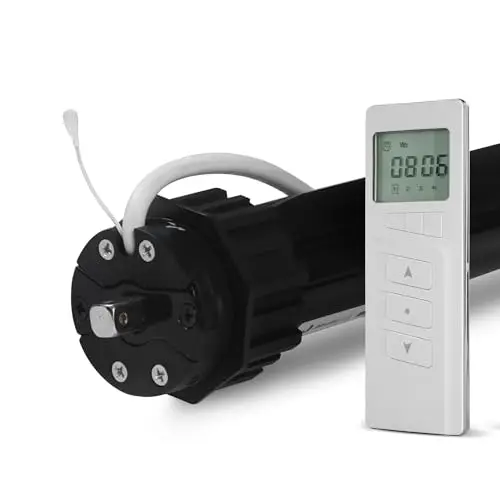 Jalousiescout Elektronischer Funk-Rollladenmotor MK 20/17 Zugkraft 20 Nm 42 kg SW60 mit Thermoschutz Plus 4-Kanal Handsender Timer MKT 04 mit integrierter Zeitschaltuhr, inkl. Wandhalterung