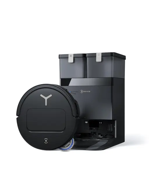 ECOVACS DEEBOT T50 Omni Gen3 Saugroboter mit Wischfunktion, 25.000 Pa, ZeroTangle 3.0, AIVI 3D 2.0, All-in-One-Omni-Station, Reinigung des Mopps bei 75 °C, ultraflache 81 mm, Mattschwarz