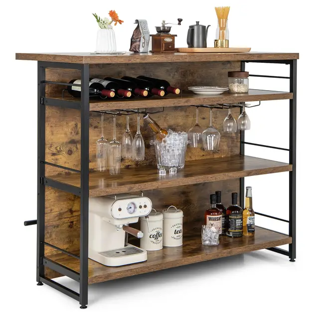 giantex hausbar theke 4 ablagen