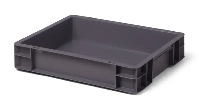 1a-TopStore Eurobehälter | Stapelkiste | Lagerbehälter | Kunststoff- und Transportbox | über 23 Größen | viele Farben | lebensmittelecht & aus robustem PP (Grau, 40x30x7,5 cm)