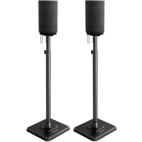 Perlegear Lautsprecherständer Paar, höhenverstellbar von 83,8 bis 106,7 cm, Ständer für kleine Lautsprecher, Boxenständer & Satellitenlautsprecher mit Kabelmanagement, 6 kg Tragkraft, PGSS12