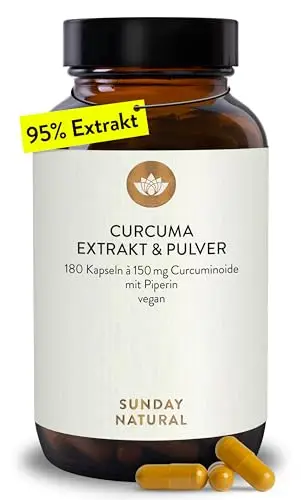 SUNDAY NATURAL Curcuma Extrakt 180 Kapseln