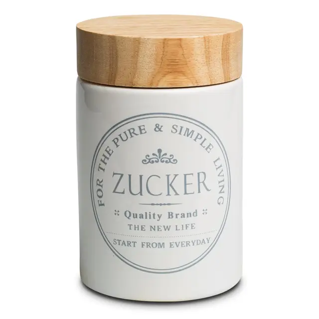 khg zuckerdose keramik mit bambusdeckel