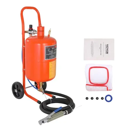 VEVOR Mobiles Sandstrahlgerät 18,92 L mit 243,84 cm Schlauch 60-110 PSI