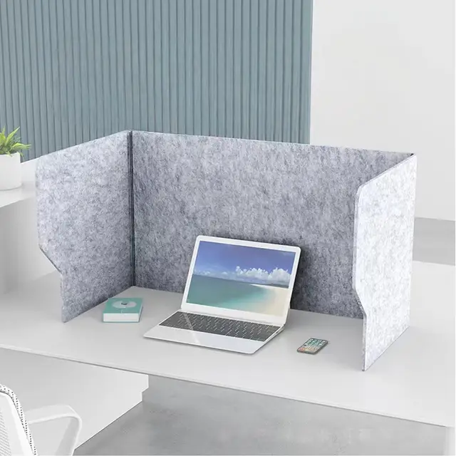 Filz Faltbare Schreibtisch-Trennwand,Sichtschutz Schreibtischpanel,Akustische Trennwände Grau,Table Divider Schalldämpfung (60CM)