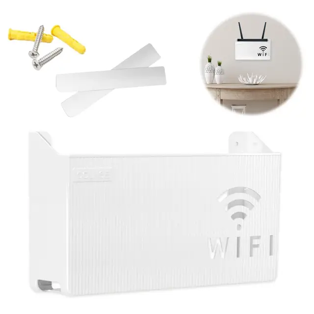WiFi Router Aufbewahrungsbox WLAN Router Storage Boxes WiFi TV Kabel Rack Weiße Dekorative Verstecken Schwimmende Rack Halterung Wandmontage Router für Heimdekoration Wohnzimmer