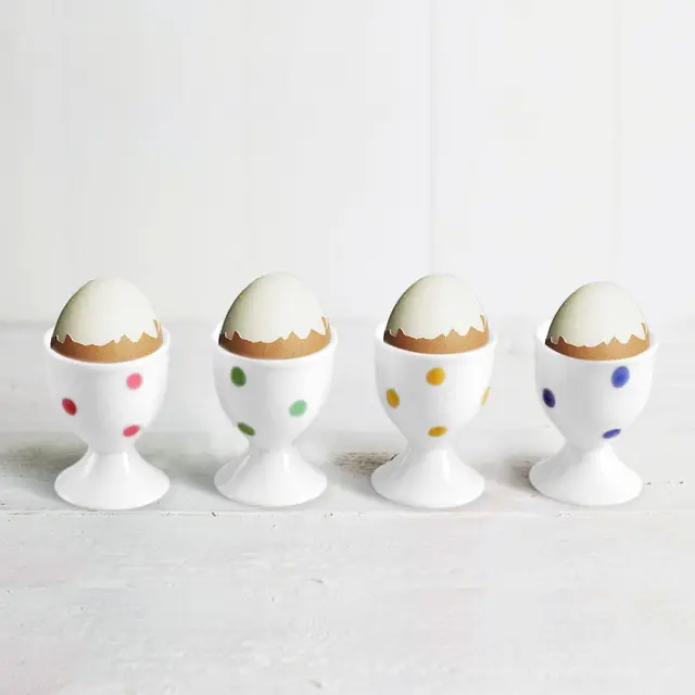 cinf keramik polka dots eierbecher 4er