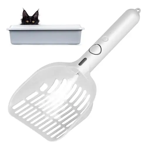 Aomig Streuschaufel Metall Katzenstreuschaufel mit Halterung Holzgriff Katzenklo Schaufel Haustierkotschaufel Schnell Siebende Tiefer Katzenschaufel Scooper Vielseitig Schaufel Langer Griff Kotsieben