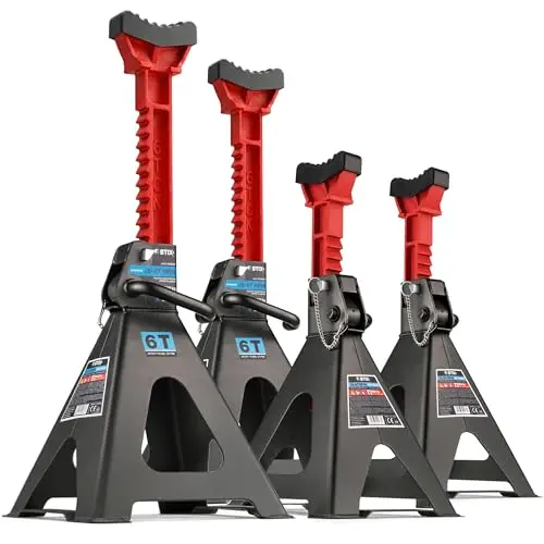 STIX Unterstellböcke 6T 4er Set mit Sicherungspin - Höhenverstellbare Stützböcke 360-585 mm - Sicherheitsböcke für PKW, SUV & Transporter - Werkstattböcke 6 Tonnen