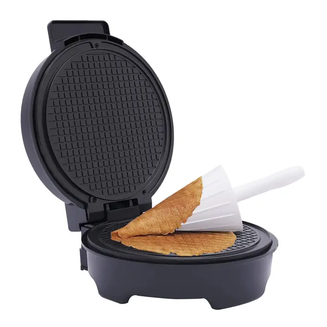 Eiswaffeleisen, 1200W Elektrischer Waffeleisen, mit Antihaftbeschichtung, Hörncheneisen Hörnchenautomat, Einstellbar Temperatur, für Herstellung von Eistüten Eiertüten und Waffeltüten