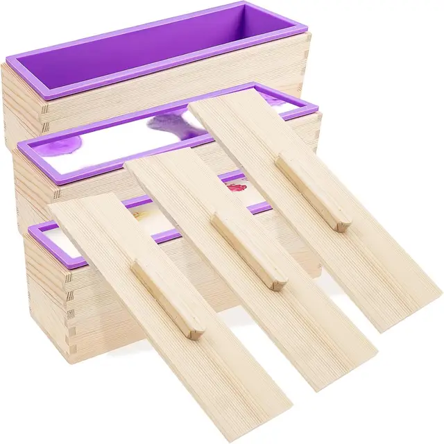 lycn silikon seifenform holz 3er set