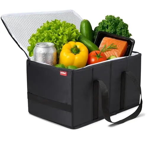 achilles Kühlkorb, Einkaufstasche mit Kühlfunktion, Tasche mit Kühleinsatz, Faltbare Kühlbox, Kühl-Klappbox, Thermo-Einkaufskorb, 37 cm x 23 cm x 21 cm