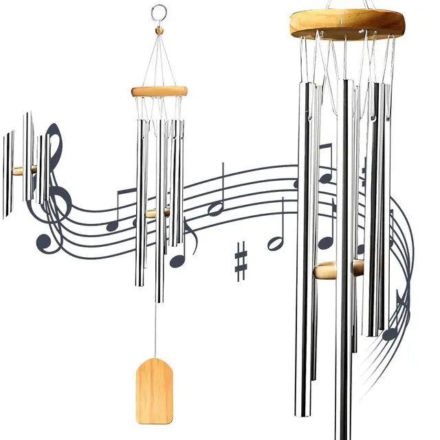 nuoshen Windspiel mit Musik-Glocken und Holzpendel für den Außenbereich