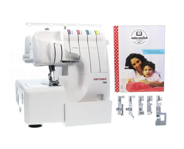 Gritzner 788 Overlock + E-Book "Meine Overlock" + 5 Sondernähfüße + Abfallbehälter