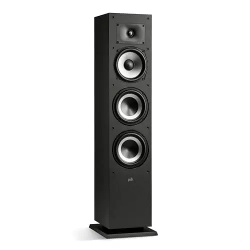 Polk Audio Monitor MXT60 kompakter Standlautsprecher, HiFi und Heimkino Lautsprecher, Hi-Res Zertifiziert, Dolby Atmos und DTS:X kompatibel (Stück), Schwarz