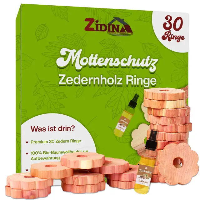 zidina mottenschutz zedernholz 30er set