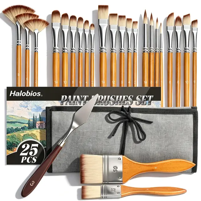 halobios 25-teiliges pinselset öl