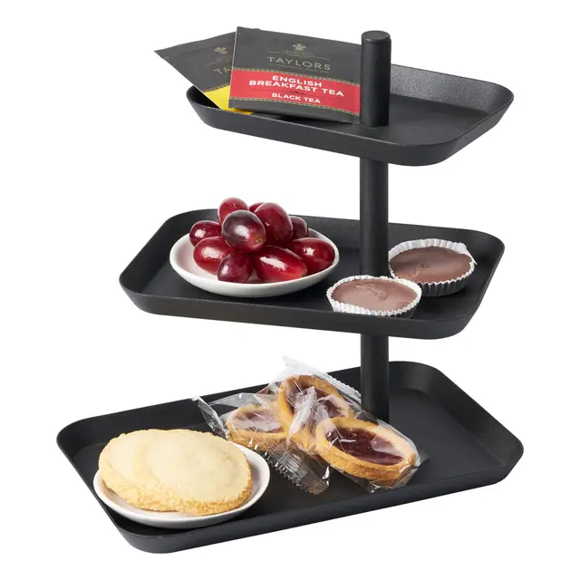 yamazaki tower etagere 3-stöckig schwarz