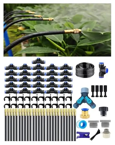 Tropfbewässerungssystem, Automatisches Gartenbewässerungssystem, 360° verstellbarer Gartensprenger, Hochleistungs-Sprühdüse für Topfpflanzen, Einfacher Anschluss & drehbarer Kopf