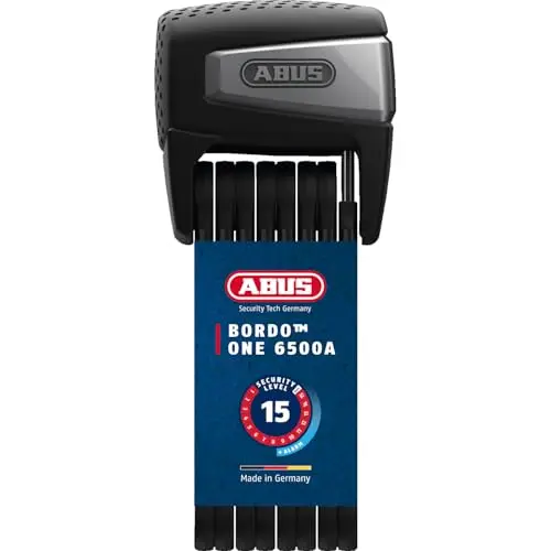 ABUS Faltschloss BORDO One™ 6500A - Smartes Fahrradschloss mit Alarm - schlüsselloses Öffnen per Smartphone und Smartwatch - inkl. Fernbedienung und Halter - ABUS-Sicherheitslevel 15