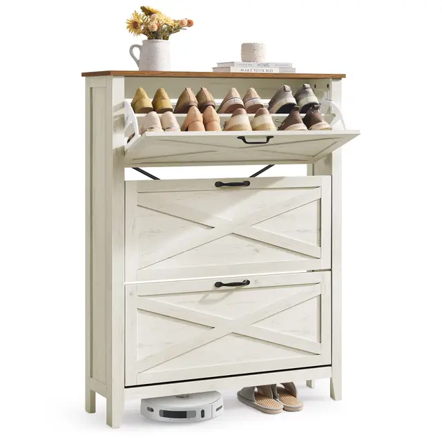 vasagle liry schuhschrank 3 klappen