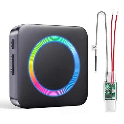 BITIWEND Funksignal Weiterleitung für AC/DC Gegensprechanlage Klingelanlagen Funk Türklingel Erweiterung Set RGB-Licht, 0-110dB & 58 Melodie Empfänger mit 3-24V Funkkonverter
