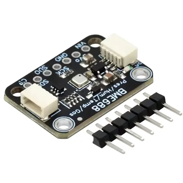 BME688 Sensor Modul für Temperatur, Luftfeuchtigkeit, Druck & Gas, I2C/SPI Schnittstelle, 3,3V/5V, KI-gestützte VOC-Erkennung, -40 bis 85°C